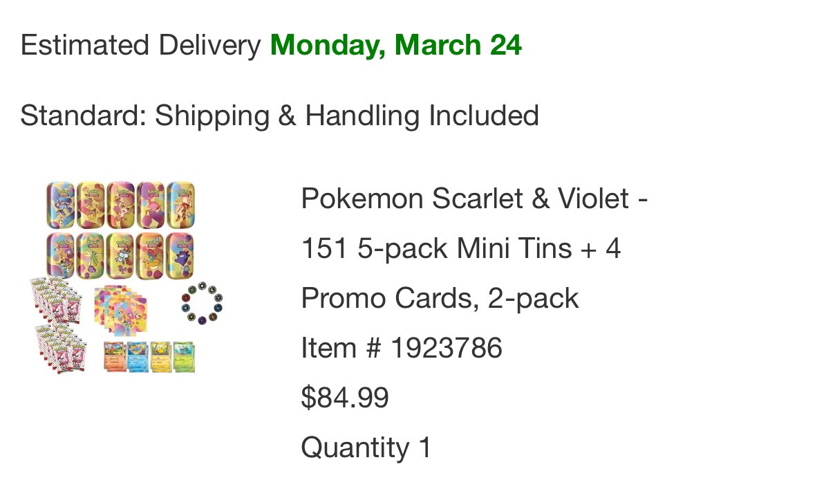 ughalyssa_'s tweet photo. @PokemonFindr more costco 151 tins otw 😼 ft. past costco hits https://t.co/K423mmvpqn