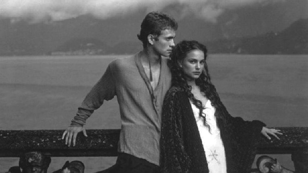 TheCinesthetic's tweet image. natalie portman and hayden christensen for vanity fair (2002)
