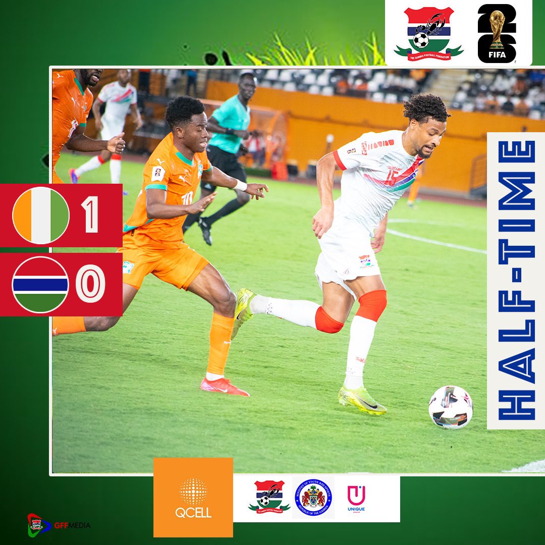 We’re about to get underway for the second half here. Omar Gaye is coming in to replace Abdoulie Ceesay and Musa Barrow will move into tie central striker position