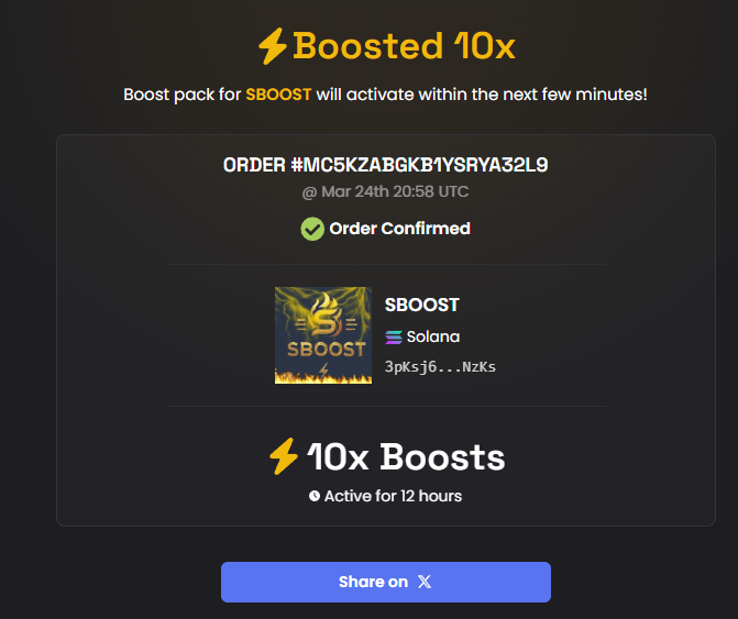 Solana Booster Liquidity - $SBOOST 10X BOOST LIVE NOW!