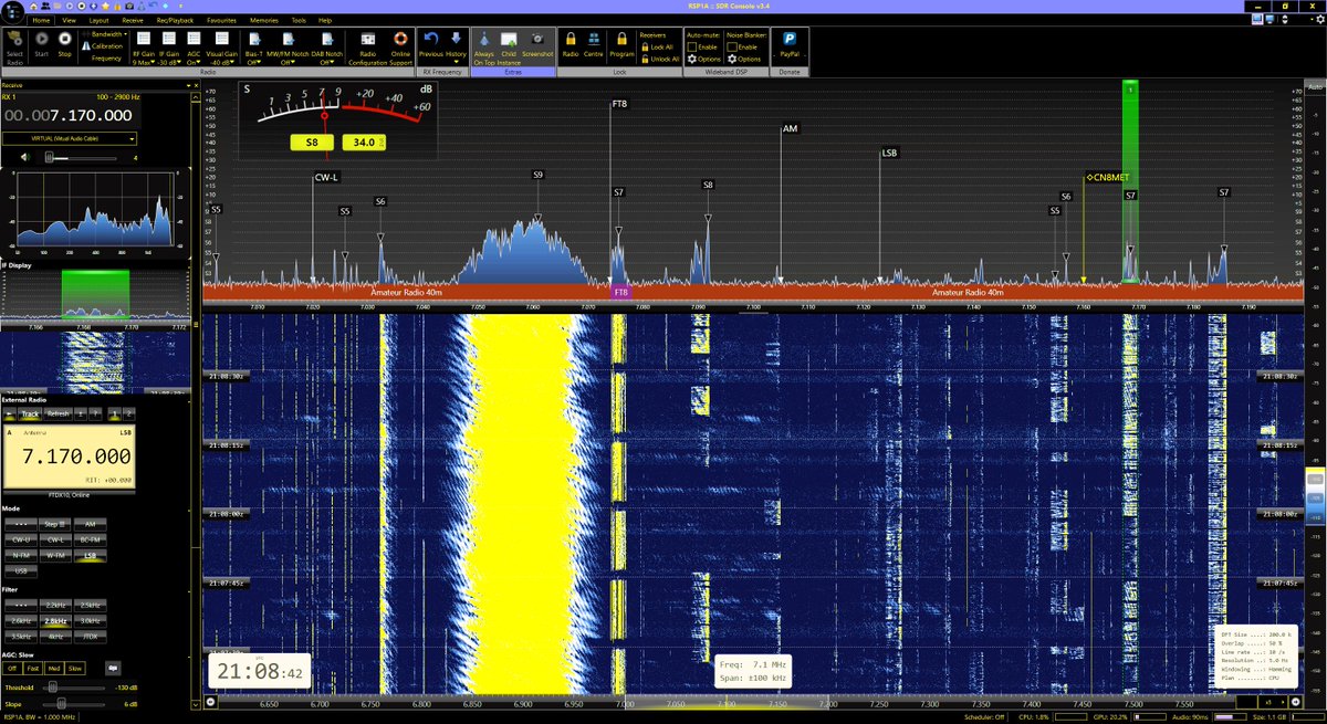 ei2ip's tweet image. Like the Night Time theme in windows for SDR Console, very easy on the eyes. #Hamradio #SDRconsole @MM0OPX