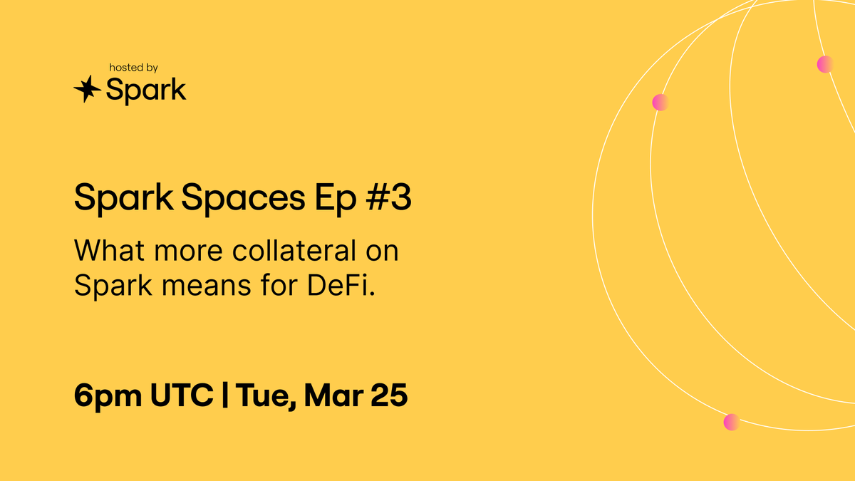sparkfinance's tweet photo. More collateral on Spark = Better DeFi for all

Join @hexonaut this Tue, Mar 25 with @TheTNetwork, @Lombard_Finance, @KelpDAO, and @renzoai to dive into what onboarding rsETH, ezETH, tBTC, and LBTC to SparkLend means for DeFi.

Mark your calendars now to catch it live 📅 https://t.co/8a1U0ORdW9