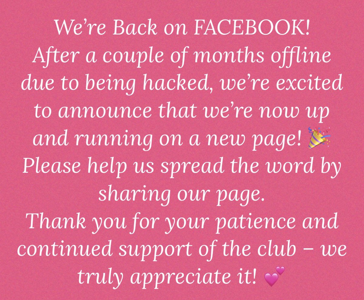 We are finally back on FACEBOOK! Please like, share &amp; spread the word! Diolch💕