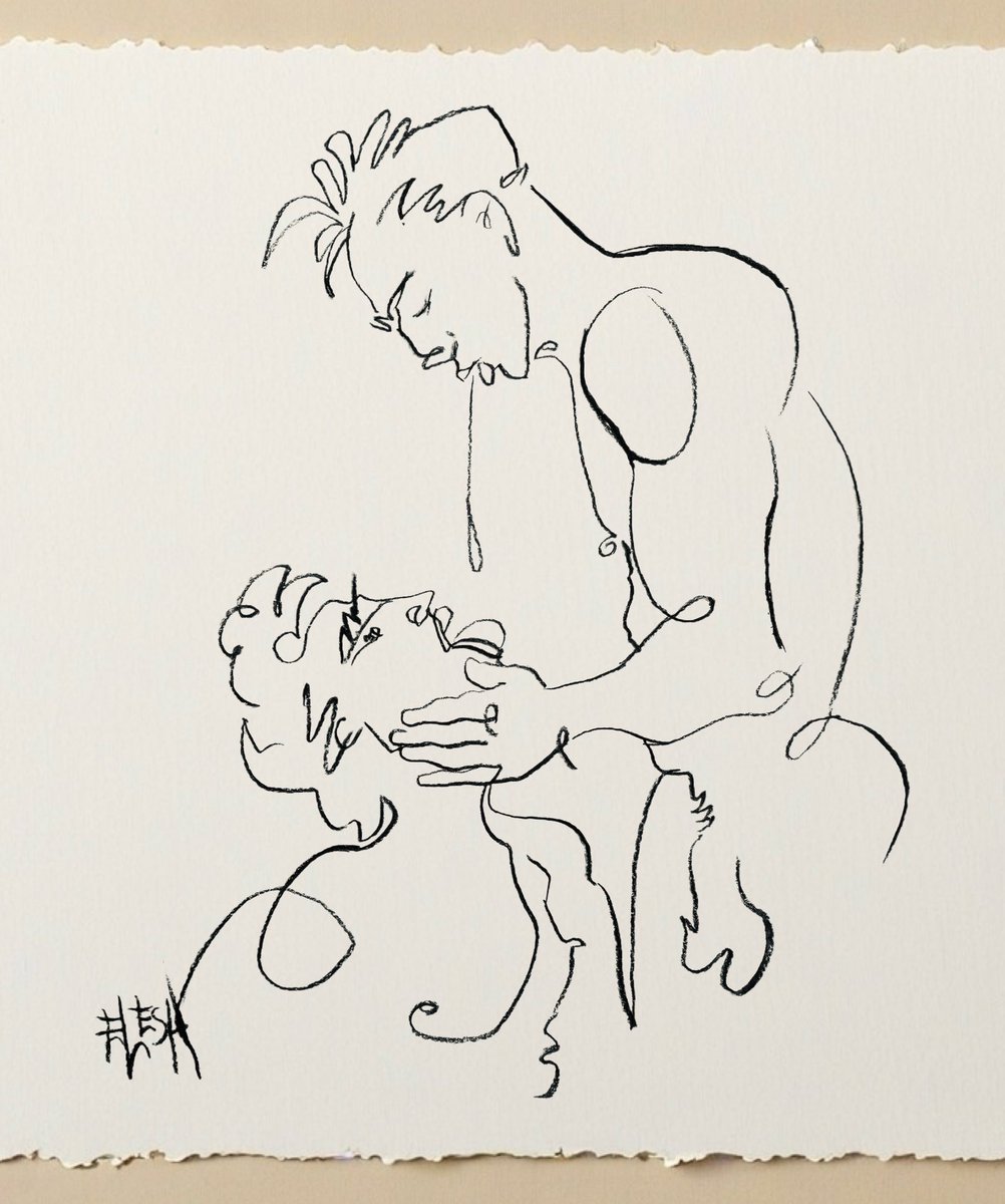 Spit in my mouth. Willow charcoal on paper.