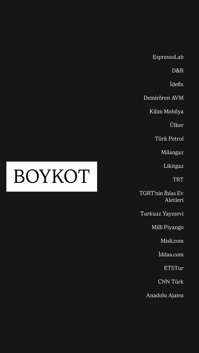 senceryucesan's tweet photo. BOYKOT #darbeyegeçityok #boykot https://t.co/gGDqIHSOlT