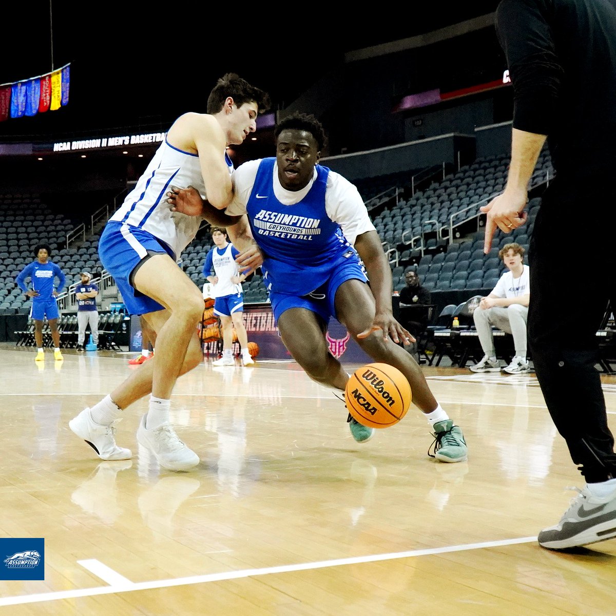 GoAssumptionU's tweet photo. 𝙄𝙧𝙤𝙣 𝙨𝙝𝙖𝙧𝙥𝙚𝙣𝙨 𝙄𝙧𝙤𝙣

📸 from today's practice ahead of the Elite Eight tomorrow night

#LetsGoHounds #HoundNation #NE10EMBRACE #d2hoops #d2mbb https://t.co/izOKDMuDP6