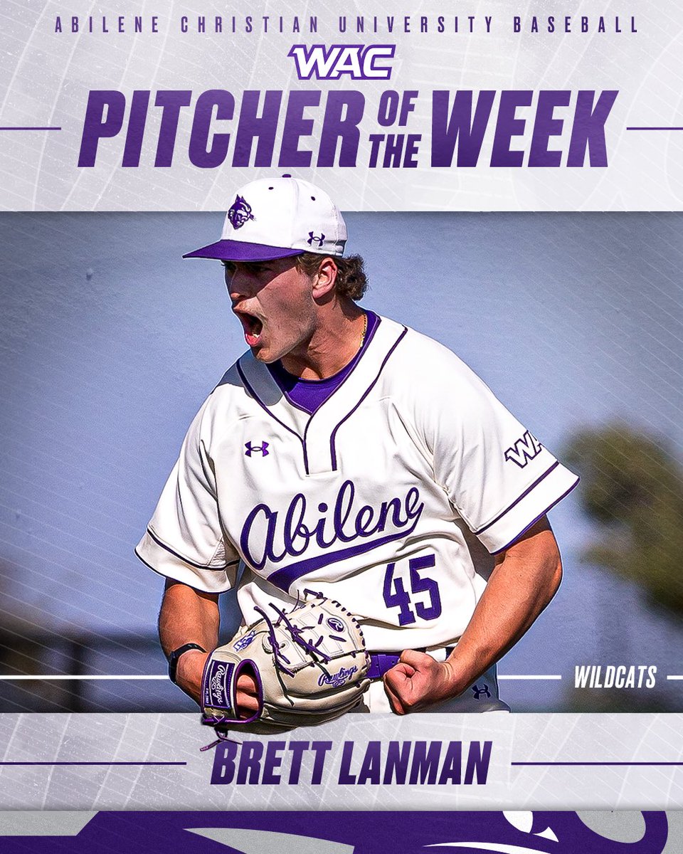 𝐎𝐮𝐫 𝐀𝐜𝐞‼️

After throwing an incredible complete game on Saturday, Brett Lanman was named your WAC Pitcher of the week!!🤩

#ATO | #GoWildcats
