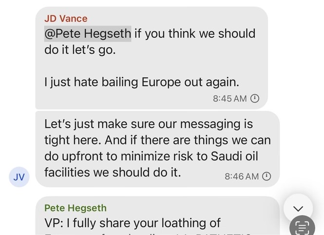 theconnerofmen's tweet photo. @Vernaculis The Atlantic article about it is insane. Give it a read. They were discussing highly confidential and sensitive information about our military and intelligence agencies on Signal. https://t.co/BAqnRgSMdr
