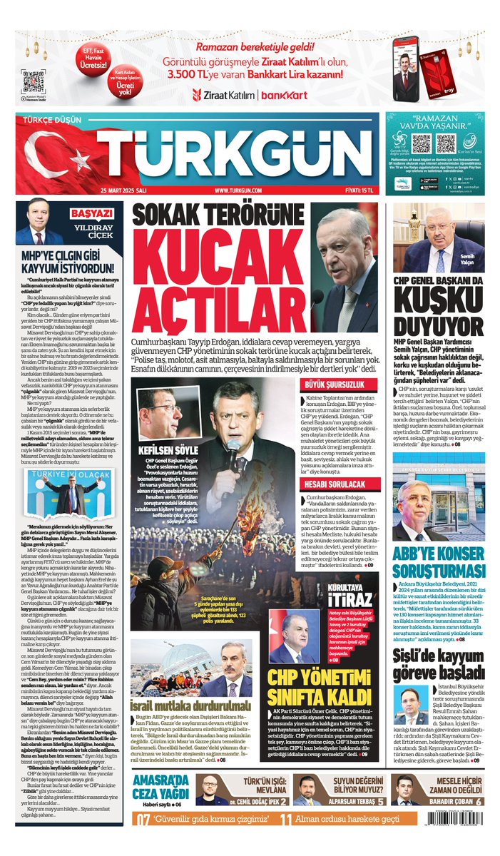 Gazetemizin 25 Mart 2025 Salı baskısını inceleyebilirsiniz... #Türkgün #turkgungazetesi