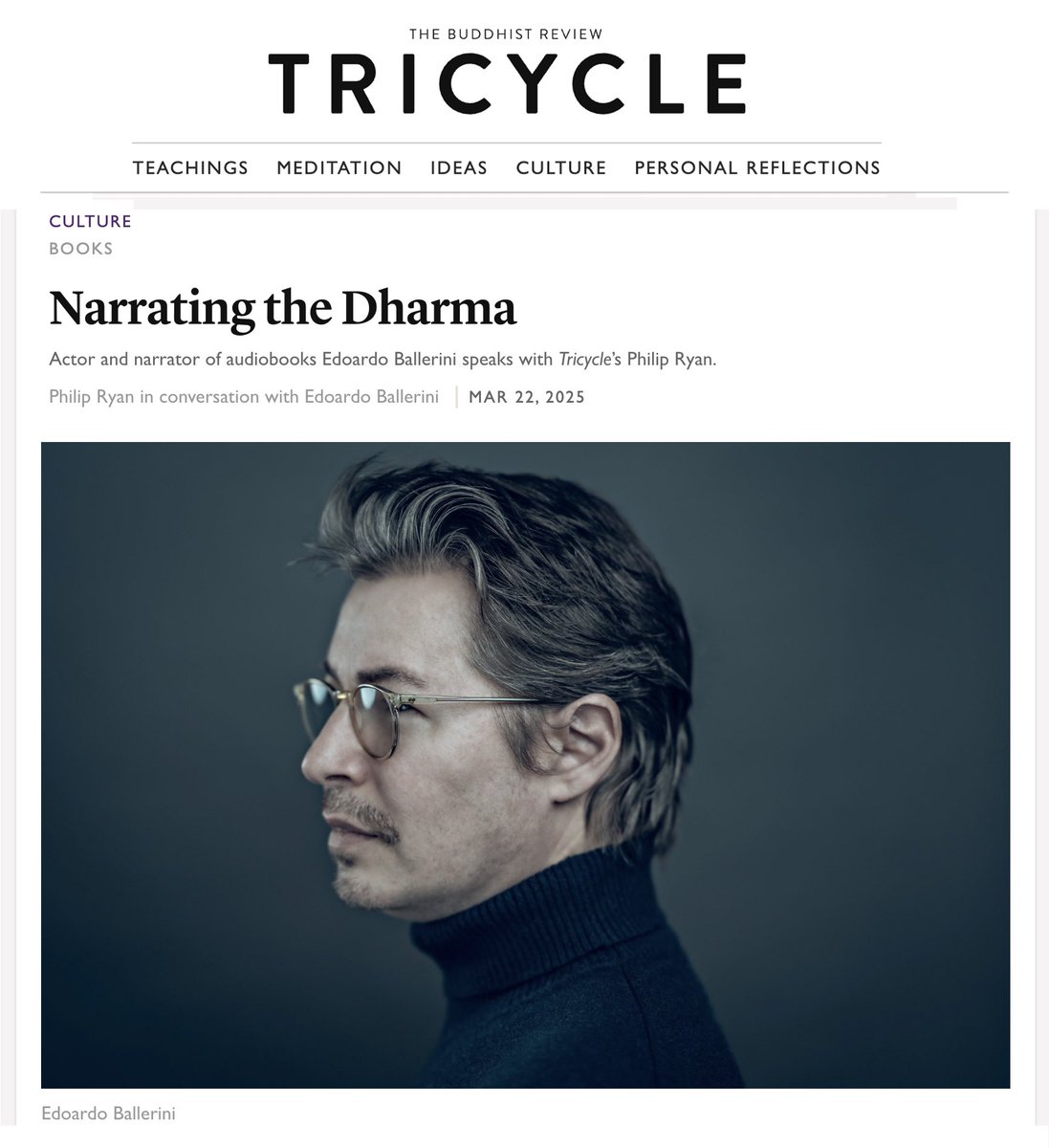 Edoardo Ballerini (@edoballerini) on Twitter photo Thank you <a href="/tricyclemag/">Tricycle: The Buddhist Review</a> and Phil Ryan for inviting me to talk about narrating Buddhist books. tricycle.org/article/on-medā¦
Photo by Mark Grochowski. Thank you <a href="/tricyclemag/">Tricycle: The Buddhist Review</a> and Phil Ryan for inviting me to talk about narrating Buddhist books. tricycle.org/article/on-medā¦
Photo by Mark Grochowski.