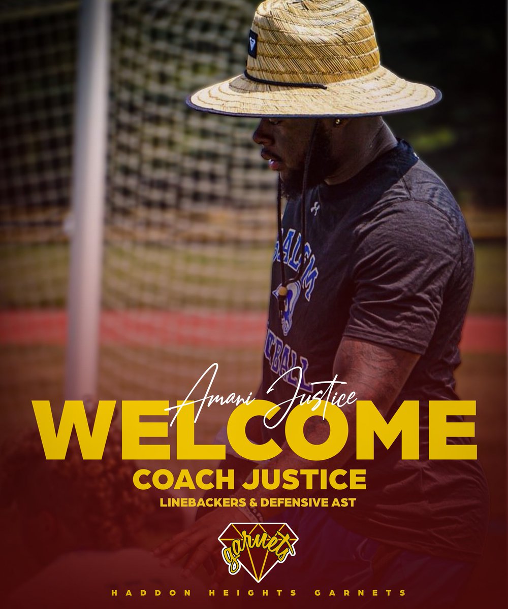 Haddon Heights Football (@garnetfootball) on Twitter photo Welcome Coach Justice! Welcome Coach Justice!
