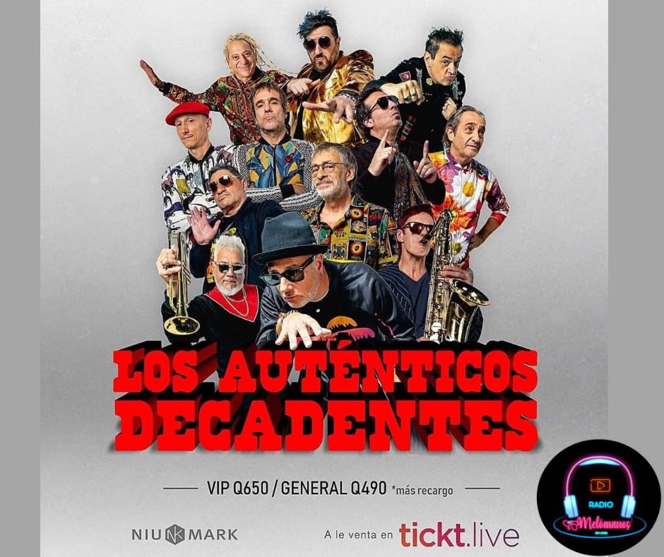 Melomanosgt's tweet photo. 🎶 ¡Melómanos Radio y NiuMark Music te llevan al concierto de Los Auténticos Decadentes! 🎤🔥
Gana entradas en el Facebook de Melomanos Radio.

🎟️ Anunciaremos a los ganadores el viernes después de El Garage. ¡Atentos a nuestra programación para más sorpresas! 🎶🎁 https://t.co/L3tZqeskj5