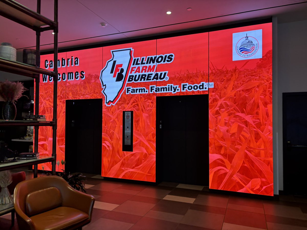 A warm welcome to <a href="/ILFarmBureau/">Illinois Farm Bureau</a> members who are arriving to our hotel for Leaders to Washington. Stay connected w/ coverage <a href="/FarmWeekNow/">FarmWeekNow/RFD Radio</a> and our social platforms. About 20 members/staff will meet with industry reps &amp; lawmakers. #L2DC25
