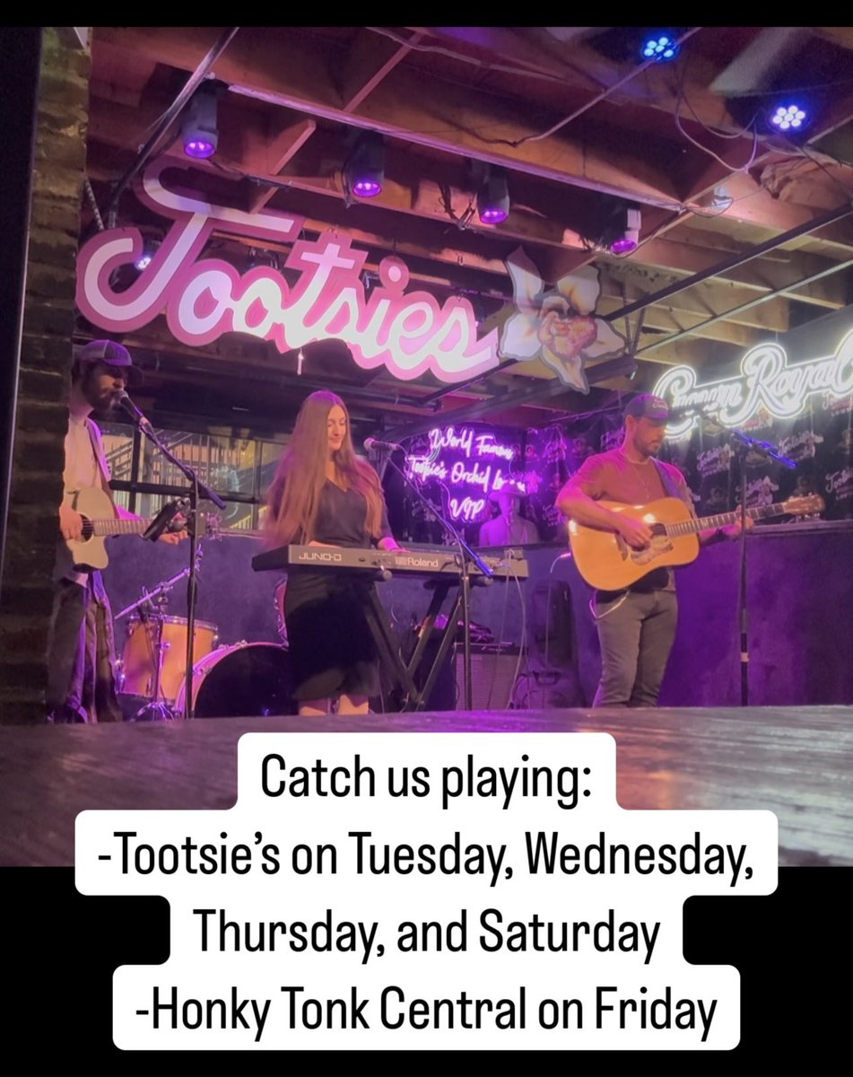 Excited to play at Honky Tonk Central and Tootsie’s in Nashville!

#musicians #nashvillelivemusic