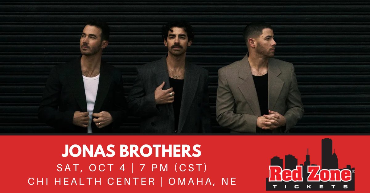 RedZoneTickets's tweet image. 🚨Just Announced!🚨 #jonasbrothers #omaha

Jonas Brothers will perform at CHI Health Center in Omaha on October 4th!

🎟️: redzonetickets.com/tickets/7056788