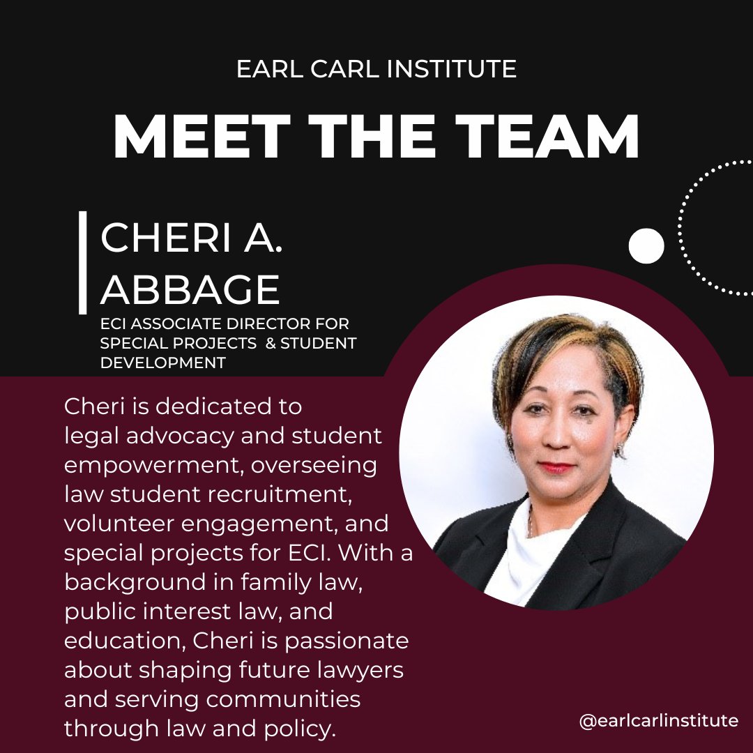 EarlCarlInc's tweet photo. Today we salute Cheri Abbage for her dedication to impacting ECI's mission and vision. Cheri's exceptional work in legal advocacy has empowered countless people to better understand and exercise their rights. Thank you Cheri!
#philanthropy #legaladvice#LegalSupport https://t.co/esNxCySigS
