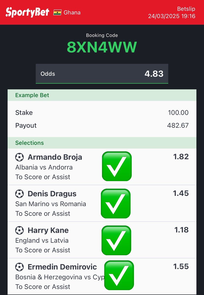 HeistBet's tweet photo. 5+odds boooom💥✅✅✅💥
5 odds booom💥✍🏻✍🏻✍🏻✍🏻
4+odds booooom💥💥💯💯💯💯💯
5 odds boooooom💥💥💯💥💥✅✅💥

HeistBet the most underrated tipster on Ghana 🇬🇭 💥💥💥✅✅✅✅✅✅✅✅💯 https://t.co/pcFClFTazW