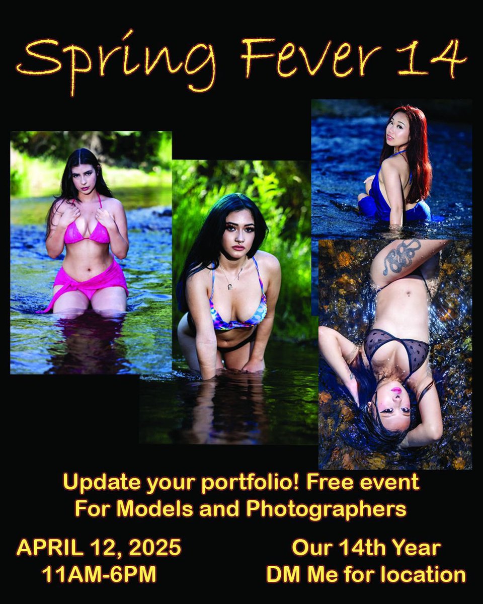 DrewKaizen's tweet photo. If you think you have what it takes to model! Come join me at our 14 annual Spring Fever event. New and seasoned models are welcome. Photographers of all levels are welcome as well. This is a Fresno Ca event on April 12th from 11am-6pm. Dm me here or on instagram for more info https://t.co/TA7hPB32Uf