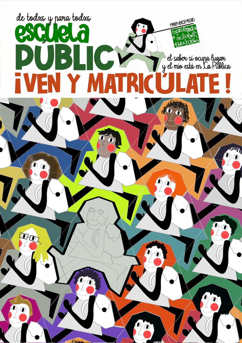 aranjuezescuela's tweet photo. Existe una escuela en la que podemos decir que todxs somos iguales y cada uno es diferente. Se llama #EscuelaPública y sólo por eso ya vale un potosí.
#MatricúlateEnLaPública https://t.co/D1Ga2cqoqa