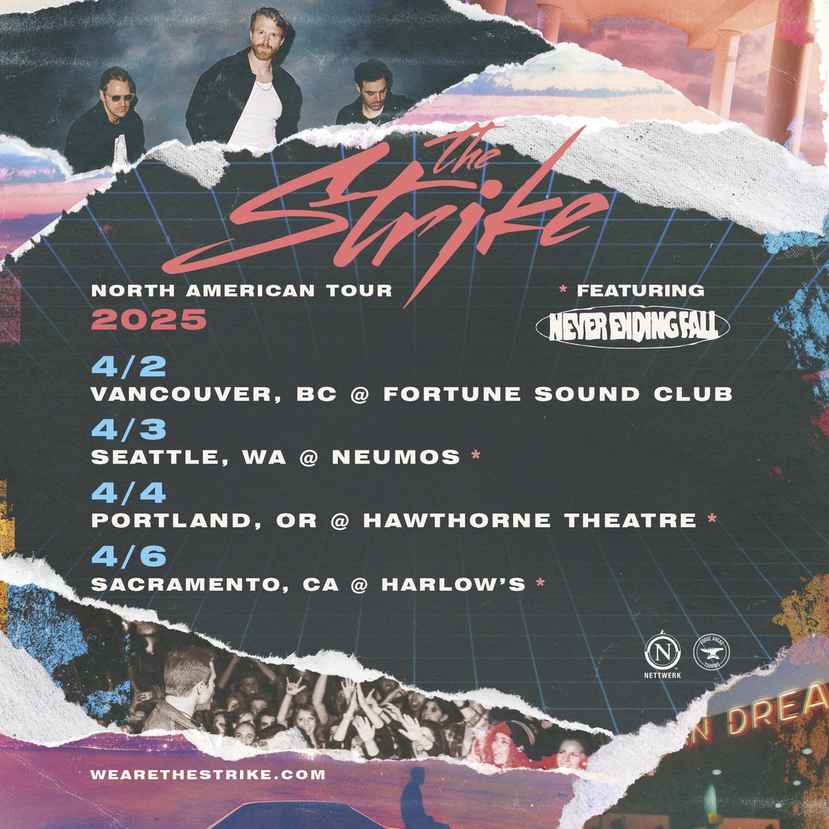 wearethestrike's tweet photo. One week away!! Excited to have @neverendingfall join us on these shows! 

https://t.co/lk7GEIAtYO https://t.co/pdHhrxtvtJ