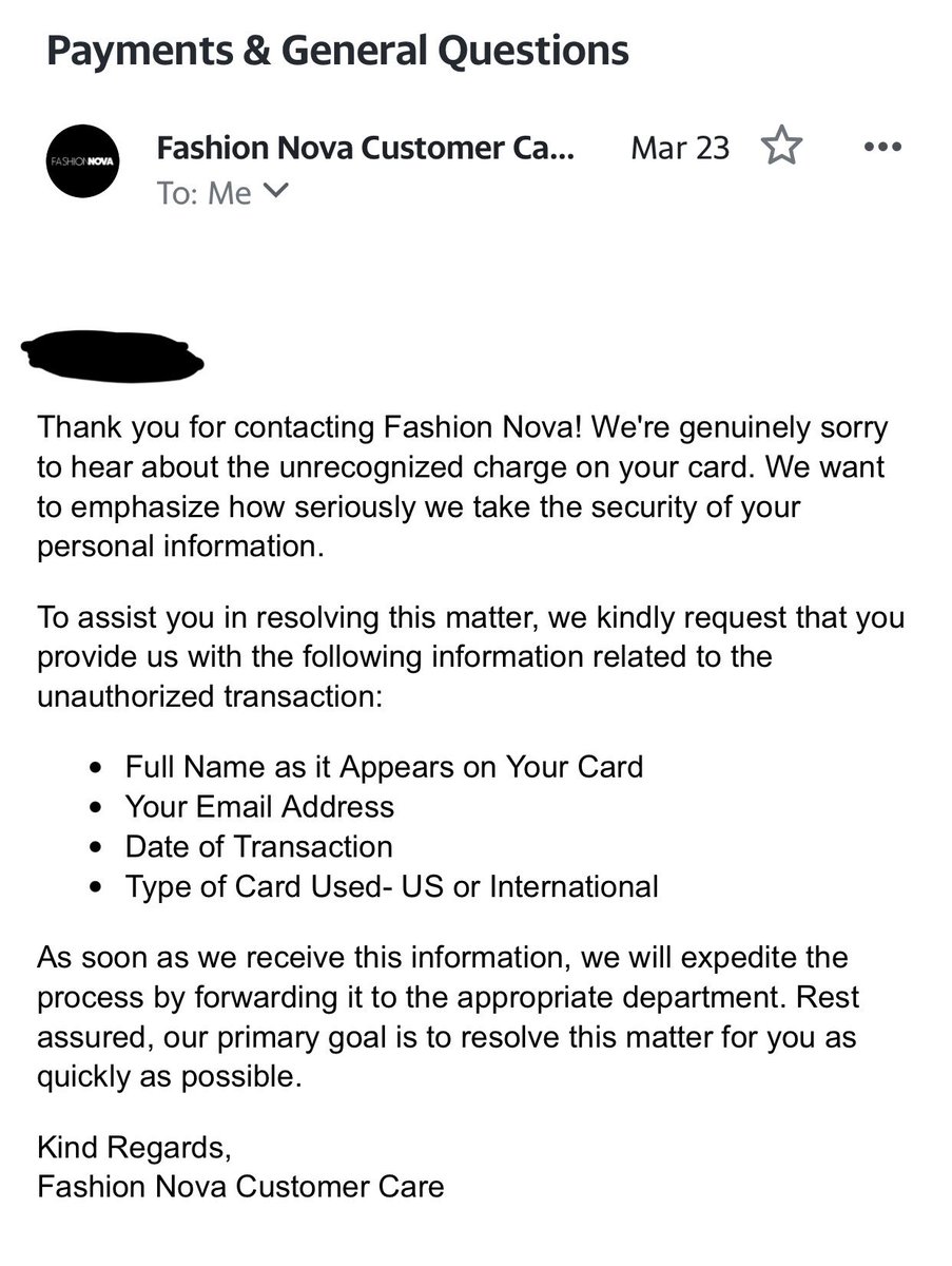 imsokeldone's tweet photo. @FashionNova seems to allow #fraud on their site with no two-factor authentication to make sure shoppers aren’t using a stolen identity.

I have been trying for DAYS to get a phone call for my stolen identity, only for this half effort response!

Shame on you! *fraudsters address https://t.co/36Xr1aKV5m