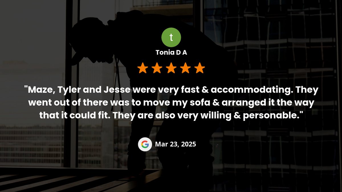 Movingproz's tweet image. Another 5 star review 😍 
Thanks to Tonia for trusting the proz!

#MovingProz #MovingCompany