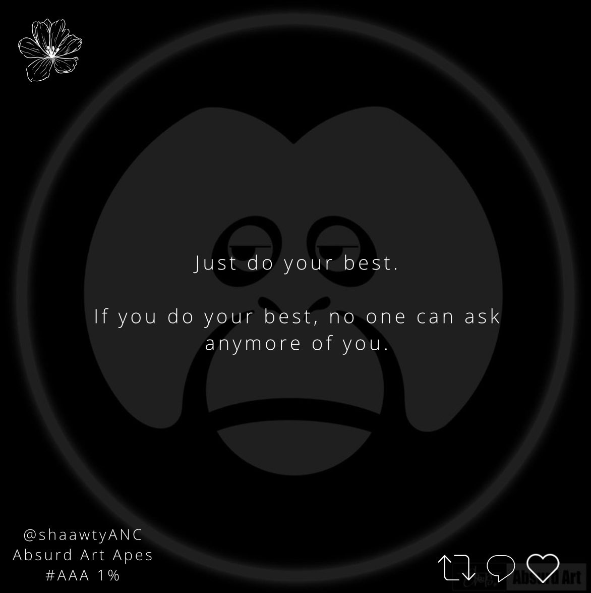 Just a little thought to end your day💭👇🏽

Doing your best isn’t about perfection, it’s about persistence

Show up, give what you can &amp; keep pushing forward

Progress isn’t always visible but every effort counts

It’s not perfection that leads to success, but consistency

#AAA 1%
