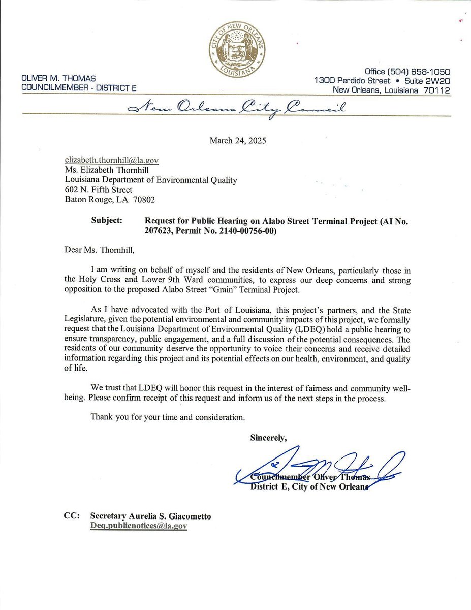 otforus's tweet image. During the weekend and today, I received a significant number of emails regarding the Alabo Street Grain Terminal project. I want to take this opportunity to reaffirm my support for our community’s request for a public hearing on the proposed development. It is critical that our…