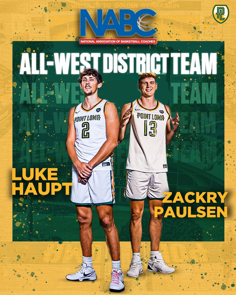 Luke Haupt and Zackry Paulsen represent <a href="/plnubasketball/">PLNU Basketball</a> on the <a href="/NABC1927/">NABC</a> All-West District Team 🏀

nabc.com/nabc_releases/…

#GoSeaLions