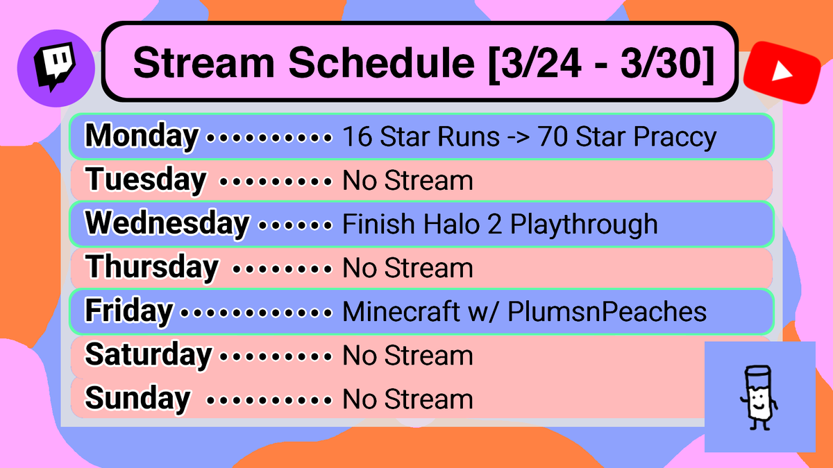 Forgot to make this yesterday, late start today as well since my sleep schedule has been bad, can't wait to see you all there