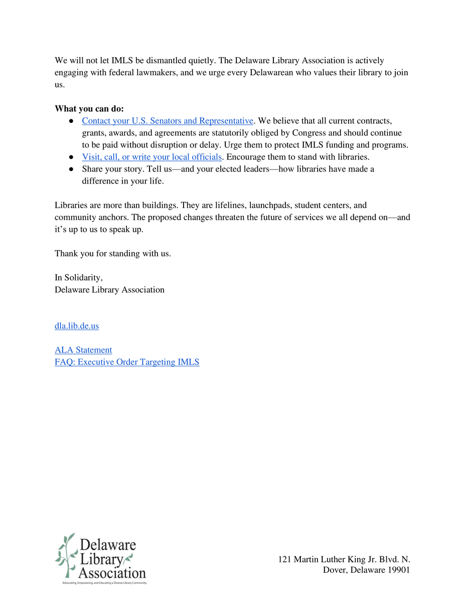 Delaware Library Association tweet media