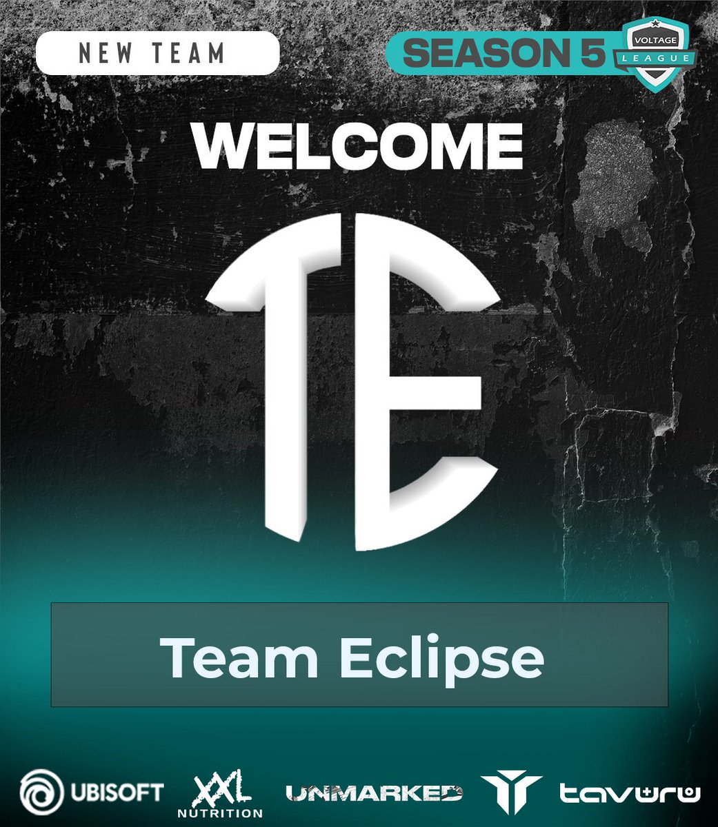 Please welcome <a href="/TeamEclipse123/">Eclipse Esports</a> , to our Season 5 Qualifiers!  

-<a href="/PlutoooR6/">Plutooo</a> 
-<a href="/shakkz0/">Shakkz0</a> 
-<a href="/T0M_R6/">ToMM4S.</a> 
-<a href="/TorvaZero/">TorvaZero</a> 
-<a href="/M4LUr6/">M4LU</a> 

Subs:
-<a href="/Vexhilol/">Vexhi</a>
-<a href="/LostFxwn/">Ela</a>

Staff: 
-<a href="/SLICERKratos/">qKratos__</a> 
-<a href="/Moodytom123/">TJB</a>

Want a chance to participate? sign up now⬇️ esportsapp.gg/o/voltage-leag…