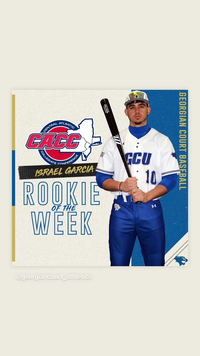 Today marks a special day in our program’s short history. We received our first accolade from <a href="/CACC01/">Central Atlantic Collegiate Conference</a> <a href="/Isra_garcia10/">Israel Garcia</a> was named this week’s, Rookie of the week. Congratulations to this young man and to our program! <a href="/Georgiancourt/">Georgian Court University</a> #GoLions