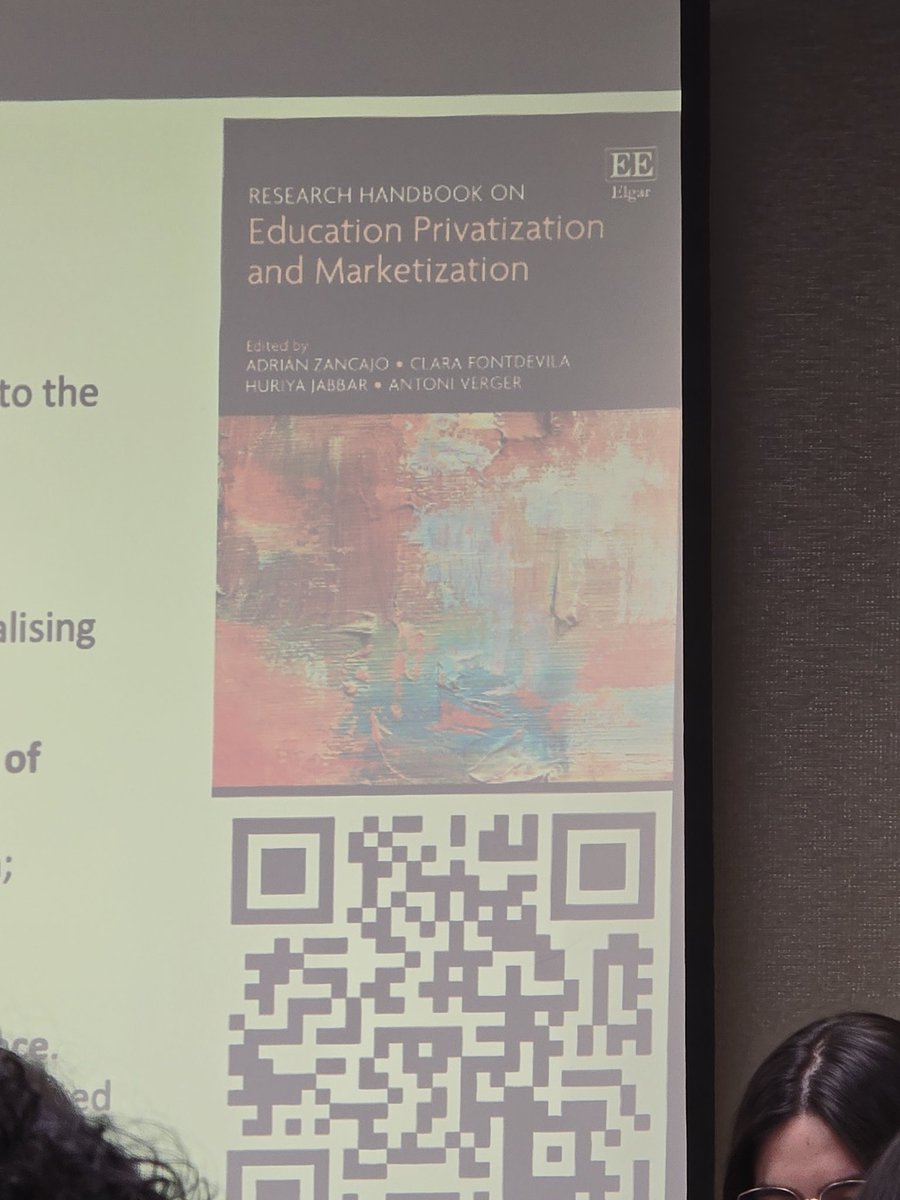 Zain Ul Abidin (@zainulabidin_f) on Twitter photo Another packed room & powerful conversations at the launch of the Research Handbook on Education Privatization & Marketization at #CIES2025.
A brilliant volume edited by my very own lovely folks <a href="/AdrianZancajo/">Adrián Zancajo</a>, <a href="/VergerAntoni/">Toni Verger</a>, Clara Fontdevila, Huriya Jabbar <a href="/cies_us/">CIES</a> <a href="/CLub_edu/">Chris Lubienski</a> Another packed room & powerful conversations at the launch of the Research Handbook on Education Privatization & Marketization at #CIES2025.
A brilliant volume edited by my very own lovely folks <a href="/AdrianZancajo/">Adrián Zancajo</a>, <a href="/VergerAntoni/">Toni Verger</a>, Clara Fontdevila, Huriya Jabbar <a href="/cies_us/">CIES</a> <a href="/CLub_edu/">Chris Lubienski</a>