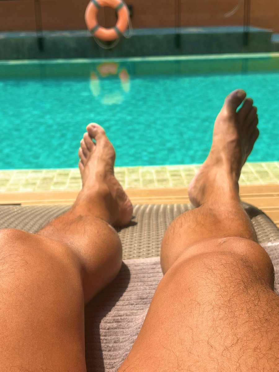 Swimming and sunbathing