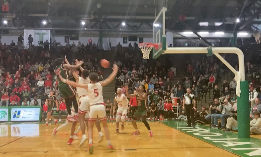AAAA South Semi-State at New Castle ...
This game featured two players that are pictured front and center of the 2024-25 issue of Hoosier Basketball Magazine
Tre Singleton, Jeffersonville
Azavier Robinson, Lawrence North

The HBM is available for purchase - call/text 317-925-8200