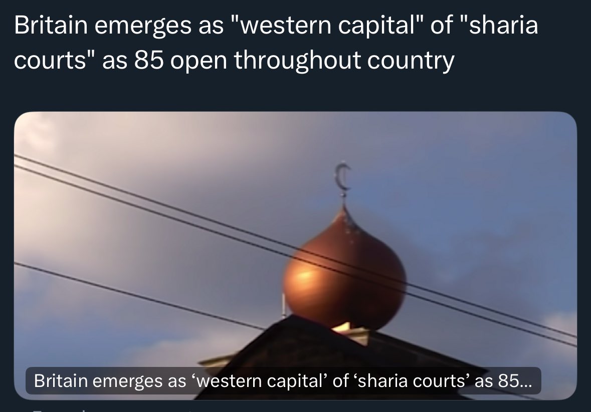 amuse's tweet image. SHARIA: We have a dozen Sharia councils/courts in Texas. They operate like the Mafia. The UK has 85. We need to ban them ASAP.