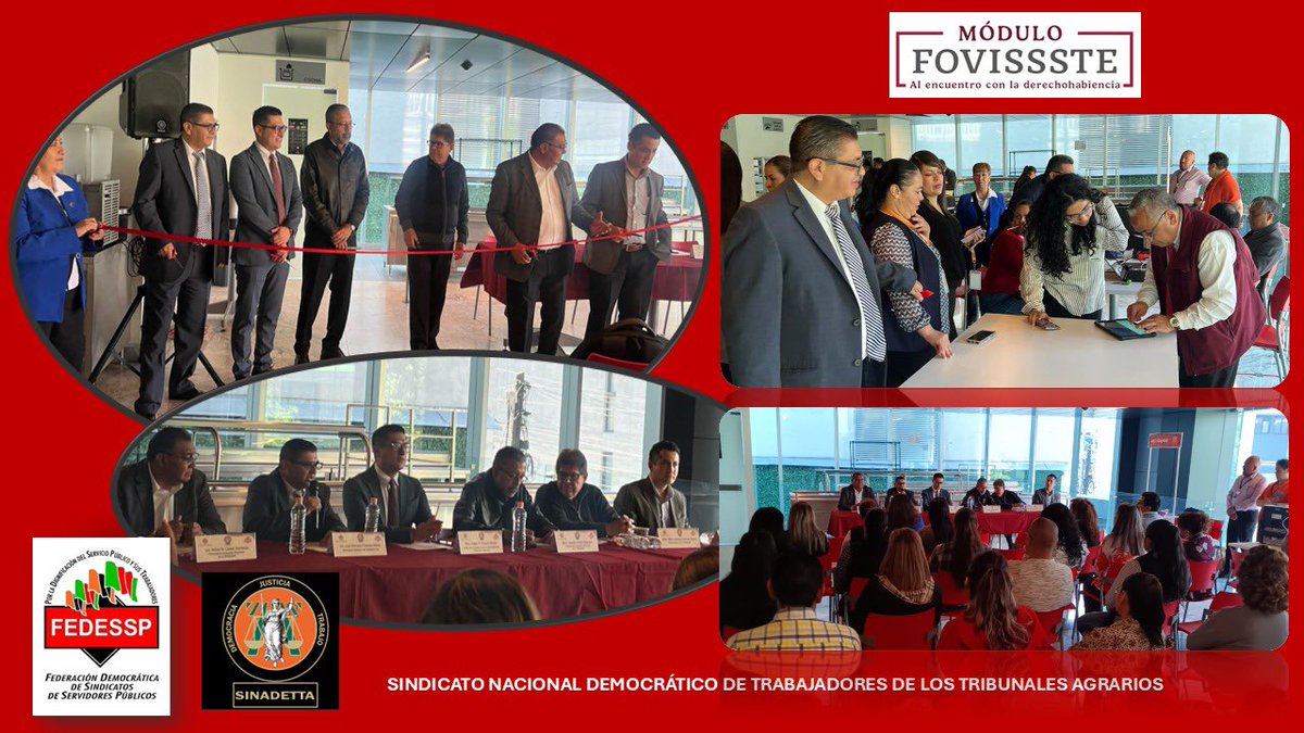 En coordinación con el <a href="/Sinadetta/">Sinadetta</a> fue abierto un Módulo @Fovissste 
Tribunal Superior Agrario para informar a los trabajadores sobre las distintas áreas de oportunidad que  les ofrece.
<a href="/agusaviles1/">Agustín Avilés</a> <a href="/pedrojoseescar3/">pedro jose escarcega delgado</a>  <a href="/censntsict/">SNTSICT</a>  <a href="/marudavalos29/">Maru Dávalos</a> <a href="/mariogomezgg/">Mario  Gómez</a> <a href="/SindicatoTfca/">⭐️</a>