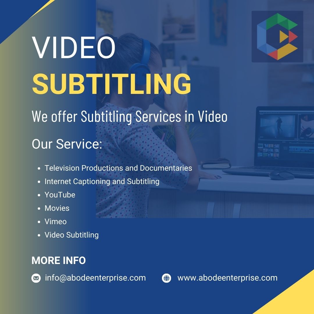AbodeEnterprise's tweet image. Video Subtitling Services offer.

📧 info@abodeenterprise.com
🌐 bit.ly/3ESVHUv
#abodeenterprise #datacollectation #dataprocessing
#datamanagement #dataentry #youtube #movies #vimeo #videoSubtitling