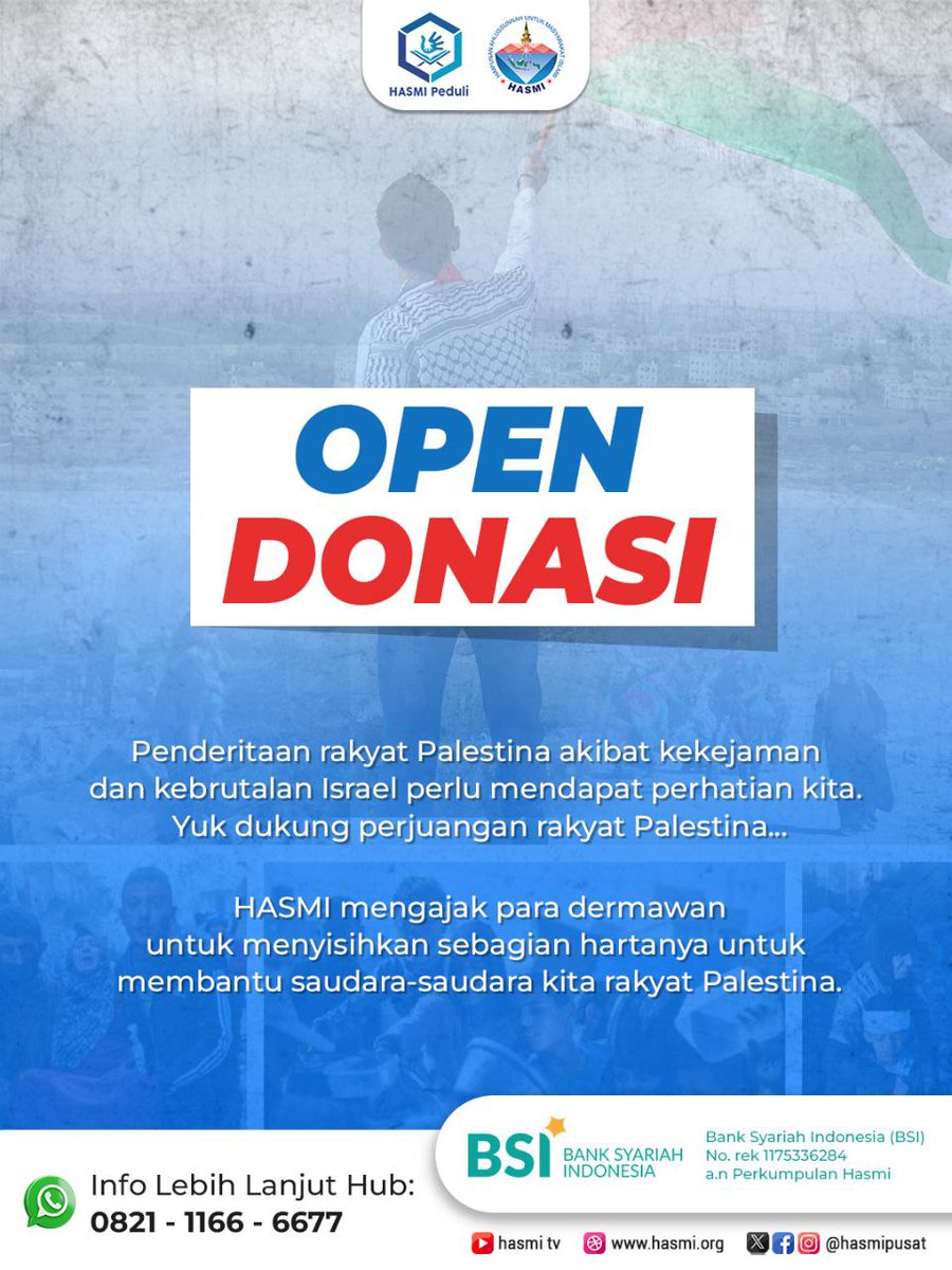 HASMIPUSAT's tweet photo. Yuk Salurkan donasi terbaiknya di : BSI : 117 533 6284 an. Perkumpulan Hasmi  ==========  🌐 MEDIA HIMPUNAN AHLUSSUNNAH UNTUK MASYARAKAT ISLAMI (HASMI)  Website : https://t.co/b9A4szePIc YouTube : https://t.co/e67hF12dVy Facebook : https://t.co/0a1ltkDETv https://t.co/reDojsYRvZ