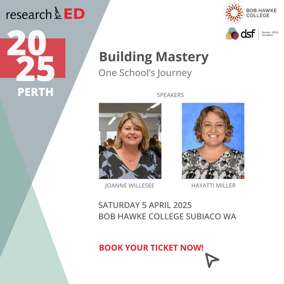 researchED Perth Speaker Announcement!

Joanne Willesee and Hayatti Miller will outline the approach of their school (Hammond Park Secondary College) to the development of a structured behaviour curriculum.

Learn more at dsf.net.au/researchED

@researchED #researchEDPerth