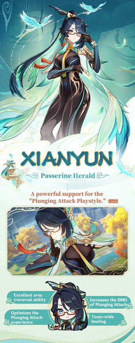 GenshinImpact's tweet photo. "Chivalrous Shadow, Shrouded in Cloud" — Notes on Xianyun

Hello, Traveler! Here are some notes about the Liyue adeptus, Xianyun. Let's check them out together!

See more details here: https://t.co/5FIzwGhAvQ

#GenshinImpact #GenshinImpact5ꓸ5 #Xianyun https://t.co/72W3BeVVYw
