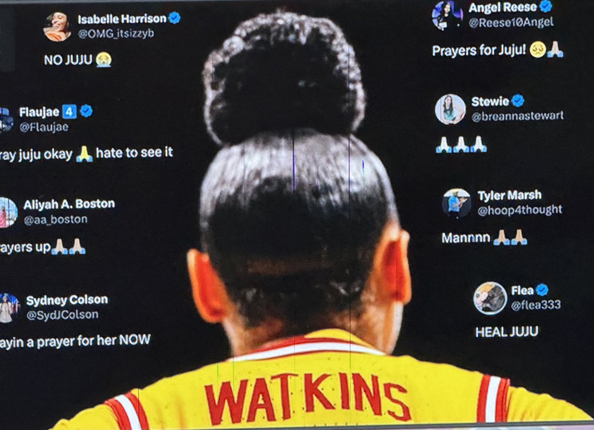 All the stars are wishing ⁦<a href="/Jujubballin/">JUJU WATKINS</a>⁩ a speedy recovery. #getwelljuju