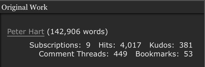 goldencomet69's tweet photo. Peter Hart just reached 4,000 hits and 1,000 comments!! Thank you everyone!! 🙏🏴‍☠️💛

https://t.co/B0yRQEfwyD

https://t.co/57UlbS72Na

#PeterHart #PirateBooks #pirates #story18plus #Storyx18plus #Story18xplus #ao3 #QueerBooks #writers #books #kindlebooks #writersoftwitter #writer https://t.co/ZwYVmcxrns