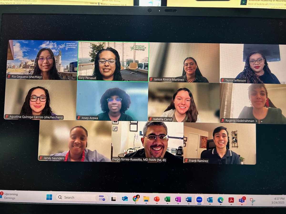 lucypersaud's tweet photo. @AANMember 2025 Medical Student Diversity Annual Meeting Scholarship recipients kickoff call.

Congrats to our #FutureNeurologist on being selected for this scholarship.

Thanks @Diego_Torres_MD for hosting. https://t.co/CkqdhCX9QY