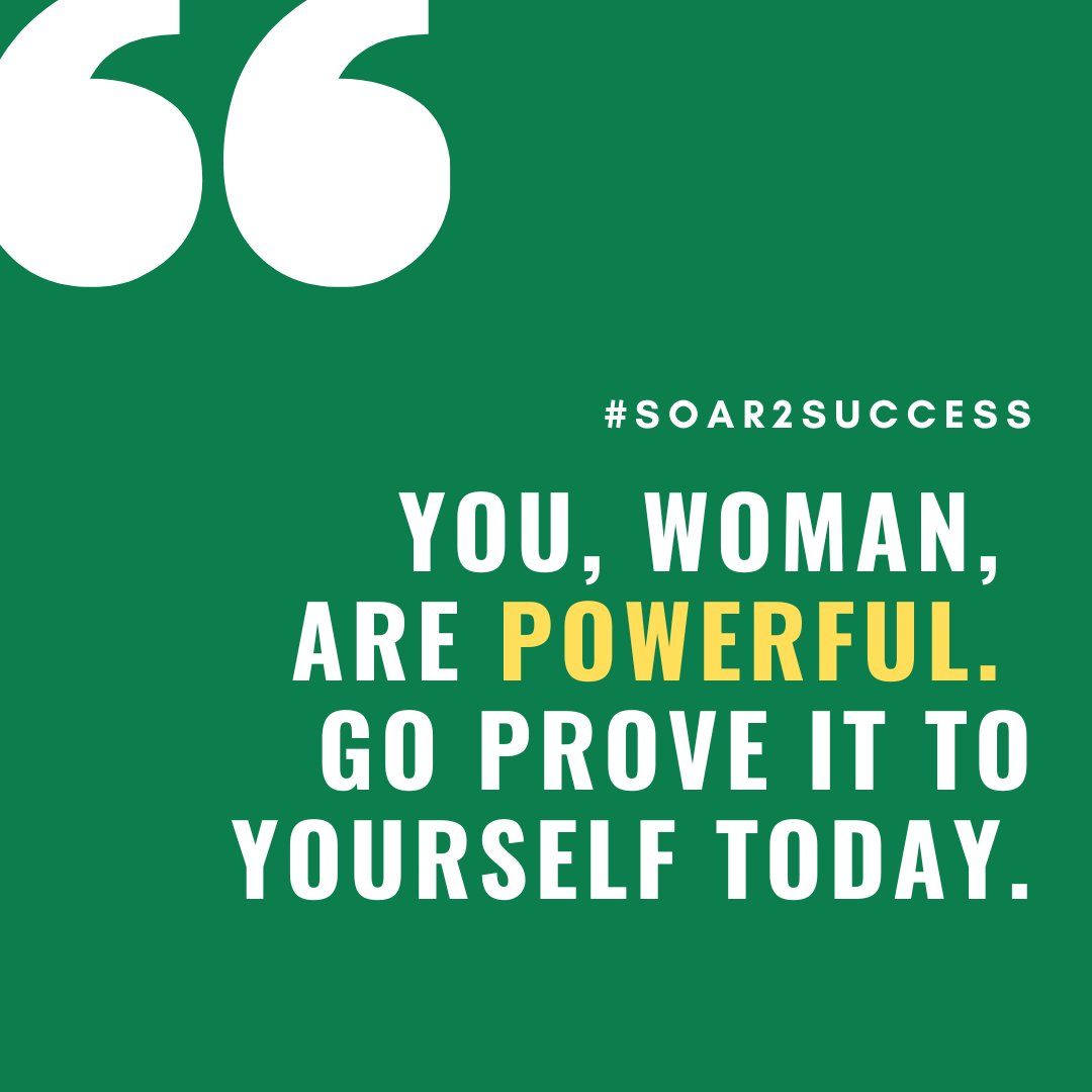 pilotspeaker's tweet photo. You, woman, are powerful go prove it to yourself today. #Leadership #Pilotspeaker #Soar2Success https://t.co/MfboUKYRj0