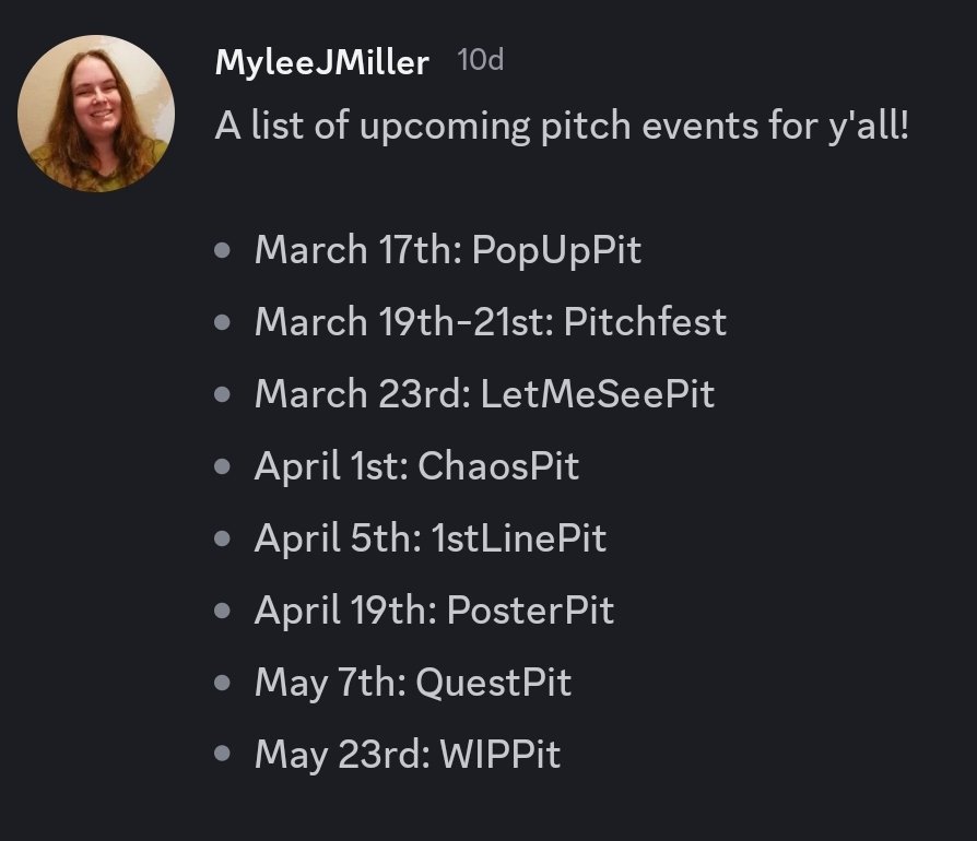 myleejmiller's tweet image. If anyone wants a list of the pitch events upcoming and recently having occurred 👀✨️