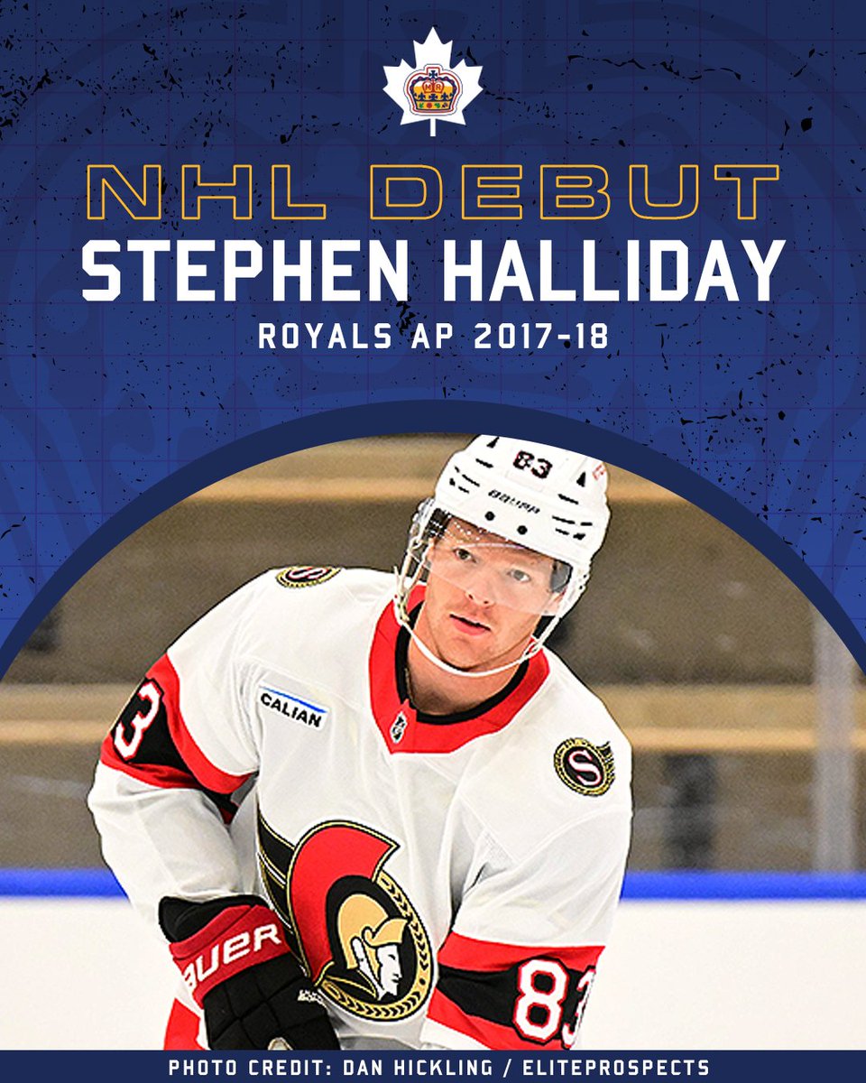 Markham Royals (@markhamroyals) on Twitter photo Congratulations and good luck to Royals alumni Stephen Halliday as he makes his NHL debut tomorrow night with the <a href="/Senators/">Ottawa Senators</a>!
Stephen was an AP with us in the 2017/18 season. #EarnYourCrown Congratulations and good luck to Royals alumni Stephen Halliday as he makes his NHL debut tomorrow night with the <a href="/Senators/">Ottawa Senators</a>!
Stephen was an AP with us in the 2017/18 season. #EarnYourCrown