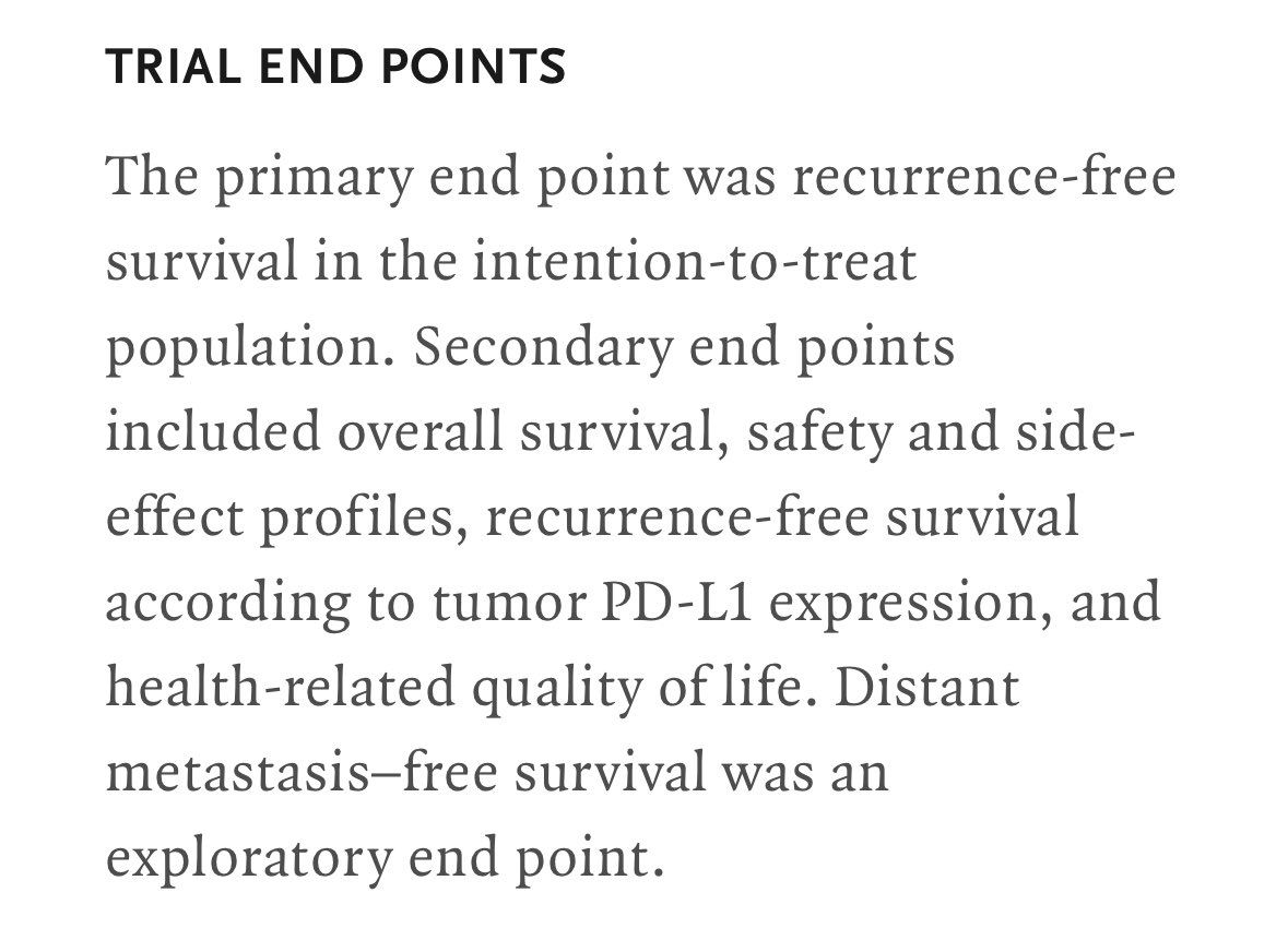 A thought…
How come Surgical trials use survival as an endpoint more often than systemic therapy trials?🤔🤔🤔

Example 1: MSLT2 vs CheckMate238

Disclaimer: no, i haven’t done any analysis (yet)… 

Patients care about survival and QoL, not non-relatable surrogates.