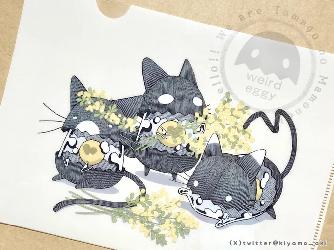 クリアファイルも届きましたー!ウサギはA4/コネコはA5サイズになりますこちらも27日から販売します 